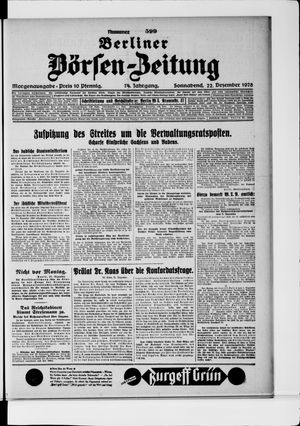 Berliner Börsen-Zeitung vom 22.12.1928