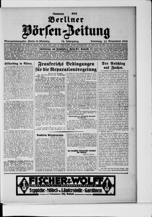 Berliner Börsen-Zeitung on Dec 23, 1928