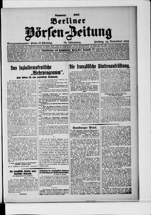 Berliner Börsen-Zeitung vom 28.12.1928