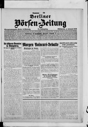 Berliner Börsen-Zeitung vom 09.01.1929