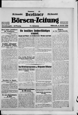 Berliner Börsen-Zeitung vom 09.01.1929