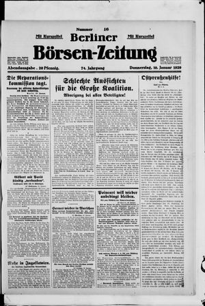 Berliner Börsen-Zeitung on Jan 10, 1929