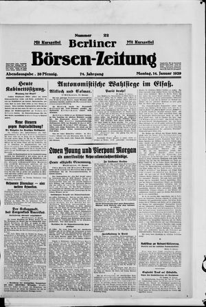 Berliner Börsen-Zeitung vom 14.01.1929