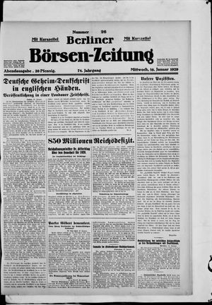 Berliner Börsen-Zeitung vom 16.01.1929