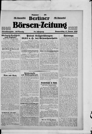 Berliner Börsen-Zeitung on Jan 17, 1929