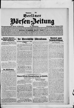 Berliner Börsen-Zeitung vom 22.01.1929