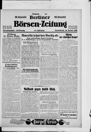 Berliner Börsen-Zeitung on Jan 26, 1929