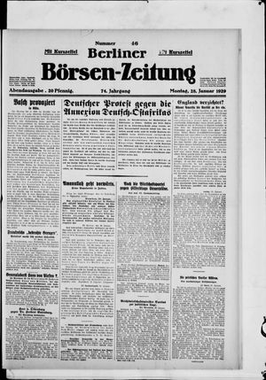 Berliner Börsen-Zeitung vom 28.01.1929