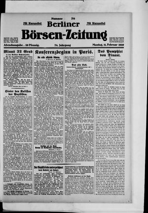 Berliner Börsen-Zeitung vom 11.02.1929