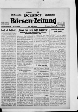 Berliner Börsen-Zeitung vom 14.02.1929