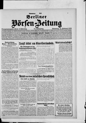 Berliner Börsen-Zeitung vom 19.02.1929