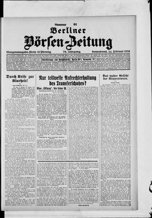 Berliner Börsen-Zeitung on Feb 23, 1929