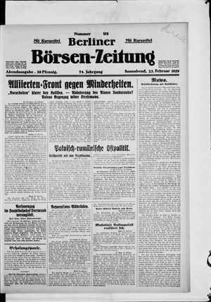 Berliner Börsen-Zeitung on Feb 23, 1929