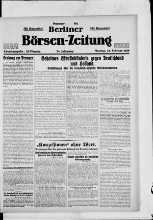 Berliner Börsen-Zeitung vom 25.02.1929