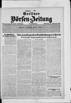 Berliner Börsen-Zeitung vom 26.02.1929