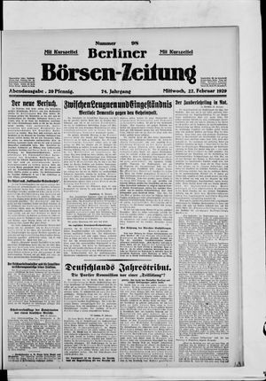 Berliner Börsen-Zeitung on Feb 27, 1929