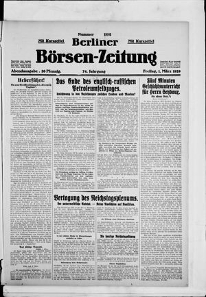 Berliner Börsen-Zeitung vom 01.03.1929