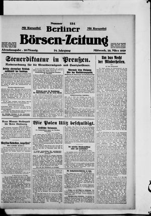 Berliner Börsen-Zeitung on Mar 20, 1929