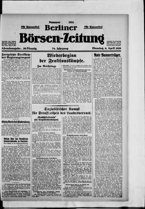 Berliner Börsen-Zeitung vom 09.04.1929