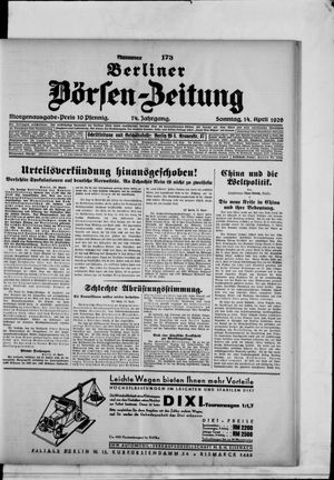 Berliner Börsen-Zeitung vom 14.04.1929