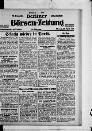 Berliner Börsen-Zeitung vom 22.04.1929