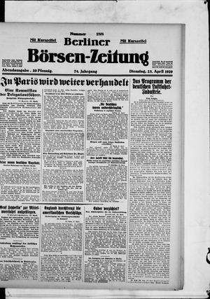 Berliner Börsen-Zeitung vom 23.04.1929