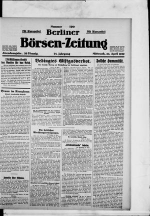 Berliner Börsen-Zeitung vom 24.04.1929