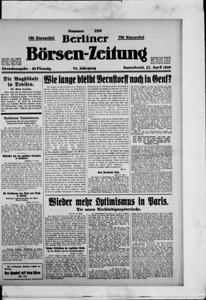 Berliner Börsen-Zeitung vom 27.04.1929