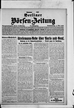 Berliner Börsen-Zeitung vom 09.05.1929