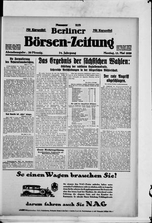 Berliner Börsen-Zeitung vom 13.05.1929