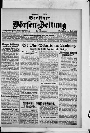 Berliner Börsen-Zeitung vom 14.05.1929