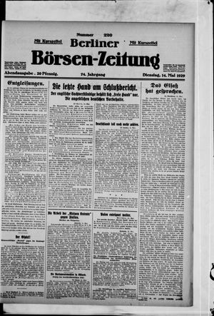 Berliner Börsen-Zeitung vom 14.05.1929