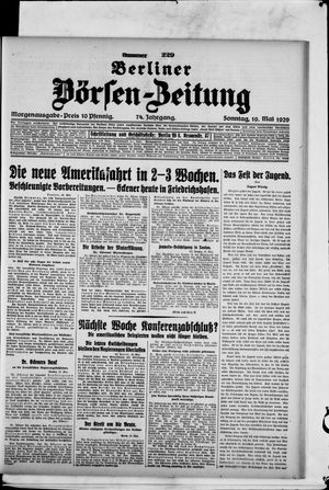 Berliner Börsen-Zeitung vom 19.05.1929