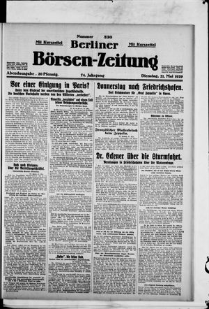 Berliner Börsen-Zeitung on May 21, 1929