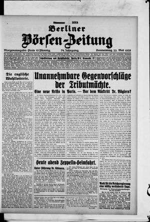 Berliner Börsen-Zeitung vom 23.05.1929