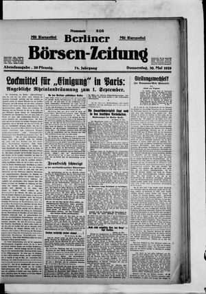 Berliner Börsen-Zeitung vom 30.05.1929