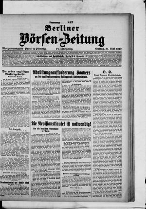 Berliner Börsen-Zeitung vom 31.05.1929
