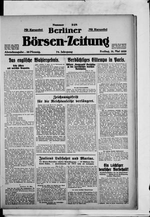 Berliner Börsen-Zeitung on May 31, 1929