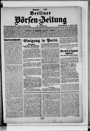 Berliner Börsen-Zeitung on Jun 1, 1929