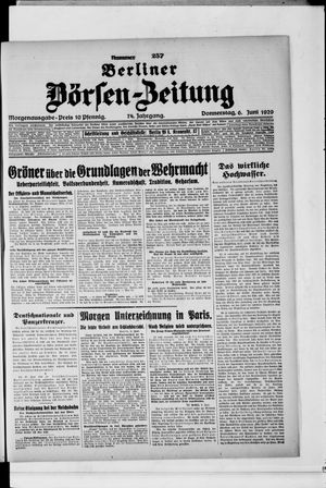 Berliner Börsen-Zeitung vom 06.06.1929