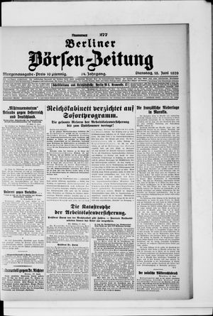 Berliner Börsen-Zeitung vom 18.06.1929