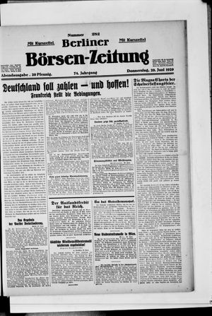 Berliner Börsen-Zeitung vom 20.06.1929
