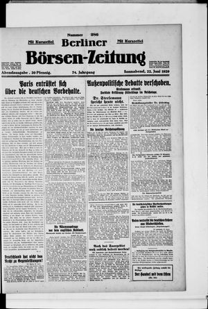 Berliner Börsen-Zeitung vom 22.06.1929