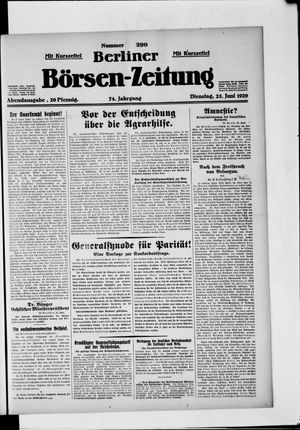 Berliner Börsen-Zeitung vom 25.06.1929