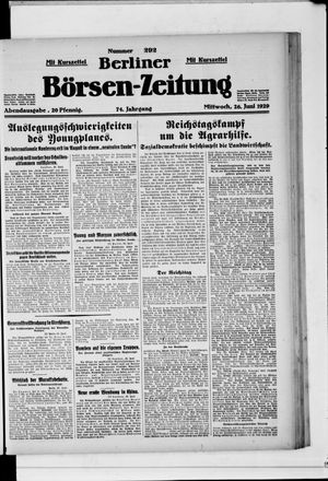 Berliner Börsen-Zeitung vom 26.06.1929
