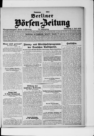 Berliner Börsen-Zeitung on Jul 2, 1929