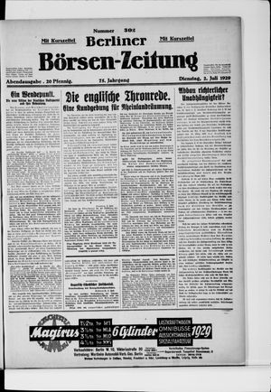 Berliner Börsen-Zeitung on Jul 2, 1929