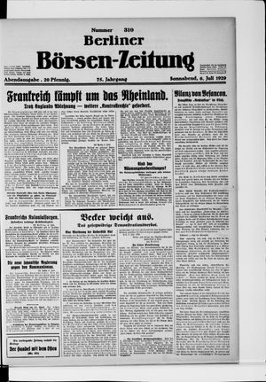 Berliner Börsen-Zeitung vom 06.07.1929