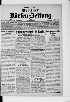 Berliner Börsen-Zeitung vom 07.07.1929