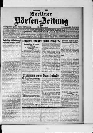 Berliner Börsen-Zeitung vom 14.07.1929